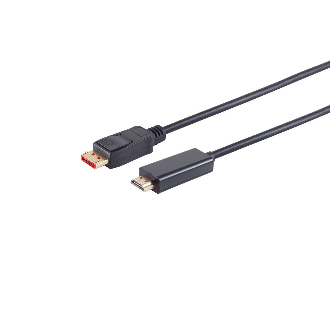 S/CONN DisplayPort 1.4 Kabel 7,5m DisplayPort-Stecker auf HDMI-Stecker 4K 60Hz vergoldet Schwarz-0
