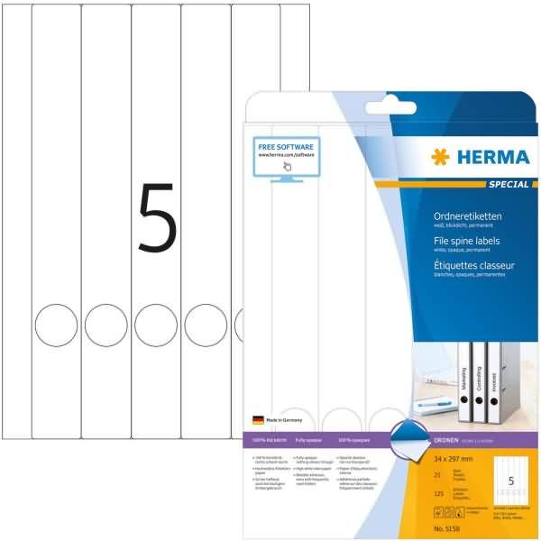 Ordneretiketten weiß 34x297mm Special A4 VE=125 Stück-0
