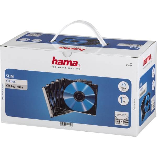 CD-Leerhülle Slim transparent/schwarz VE=50 Stück