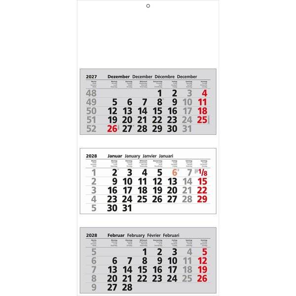 3-Monatskalender 33x70cm Kalendarium 2027-0