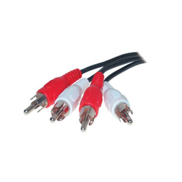 KABELBUDE.EU Stereo-Audiokabel 2x Cinchstecker auf 2x Cinchstecker geschirmt vernickelt 5m
