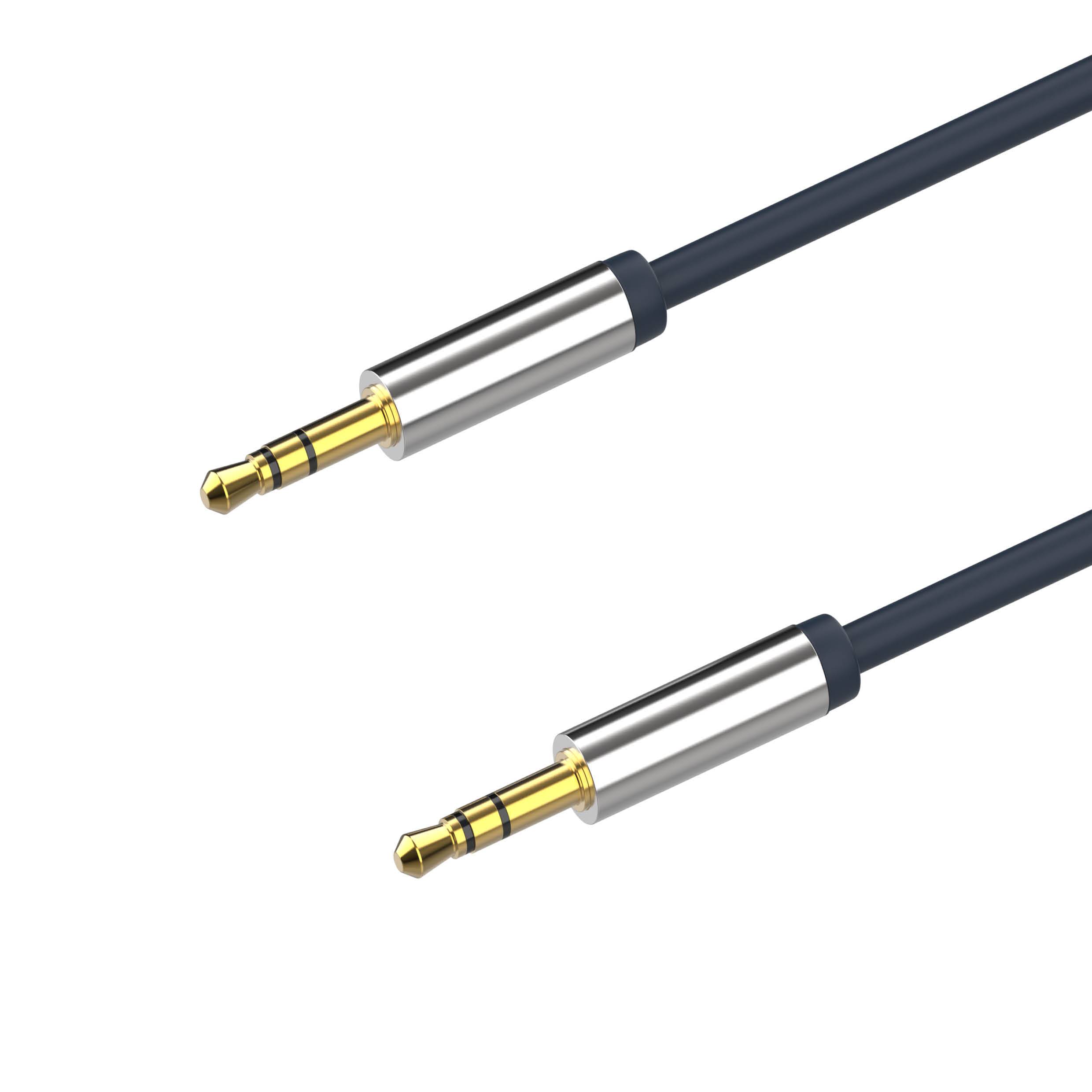 Flexline Klinkenkabel 1,5 m 3,5-mm-Stecker auf 3,5-mm-Stecker hochflexibel vergoldet Kupfer Chrom-0