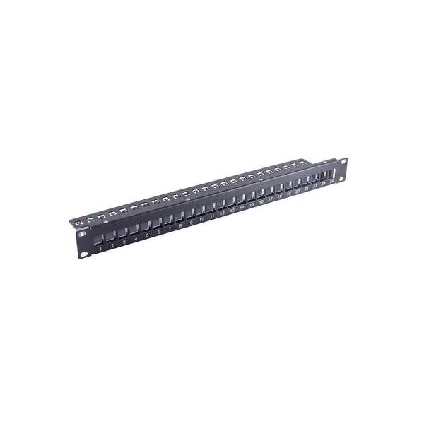 shiverpeaks Keystone Patchpanel 19 Zoll 24 Port 1HE Metallkonstruktion Slim Schwarz