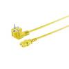 S/CONN Netzanschlusskabel Schutzkontaktstecker 90° auf Kaltgerätebuchse C13 VDE 3x0,75 mm² gelb 5m