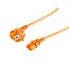S/CONN Netzanschlusskabel Schutzkontaktstecker 90° auf Kaltgerätebuchse C13 VDE 3x0,75 mm² orange 1,8m