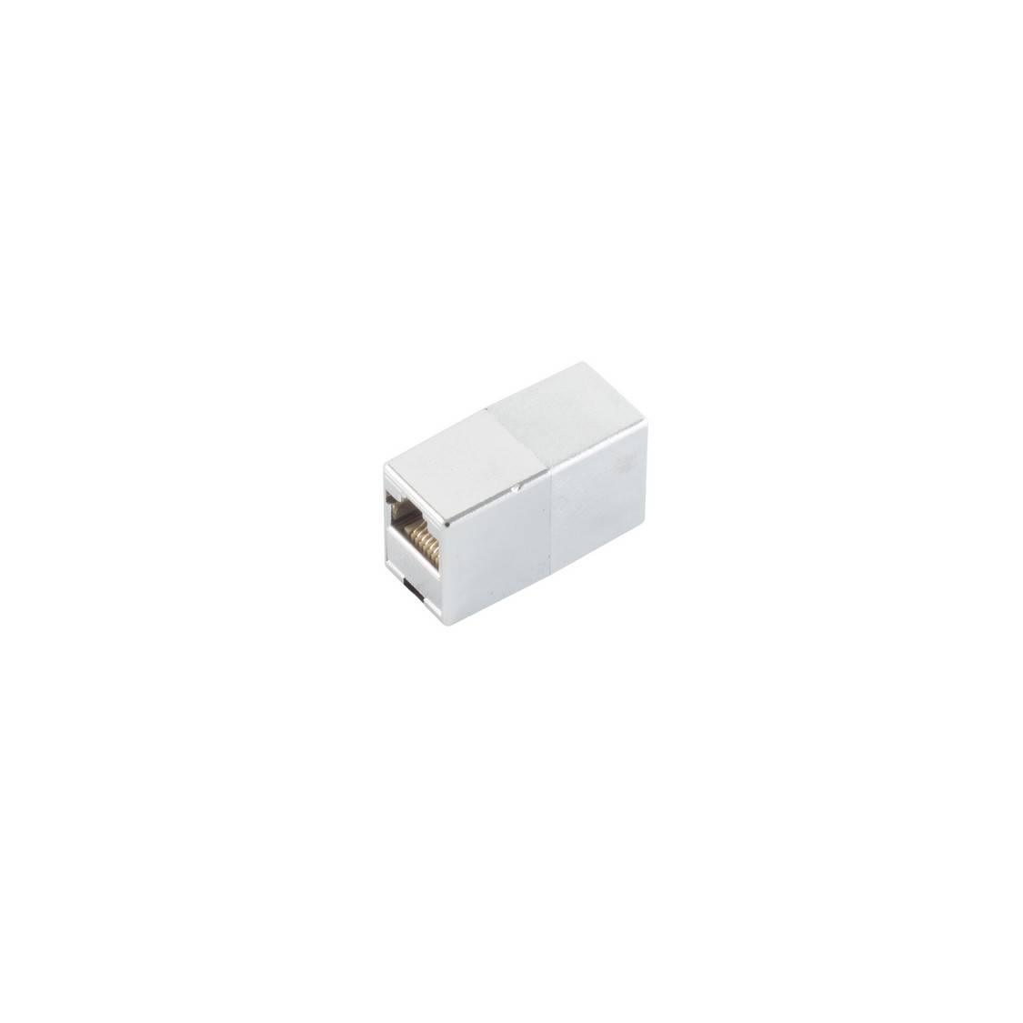KABELBUDE.EU RJ45 Crossover-Adapter Buchse auf Buchse ungeschirmt vergoldet Silber-0