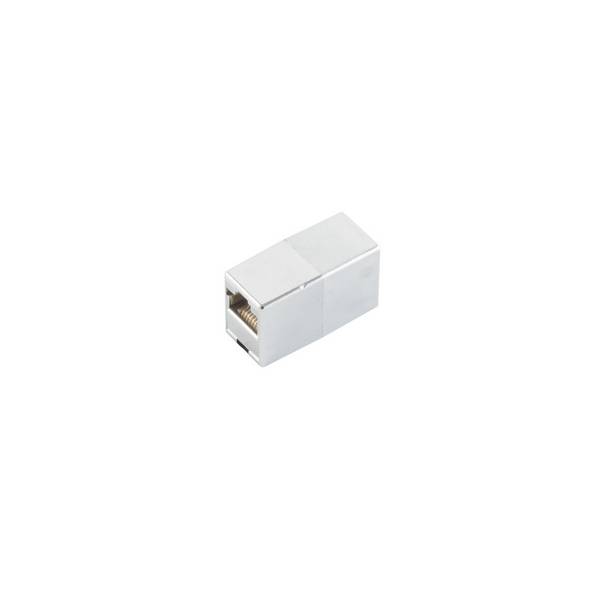 KABELBUDE.EU RJ45 Crossover-Adapter Buchse auf Buchse ungeschirmt vergoldet Silber