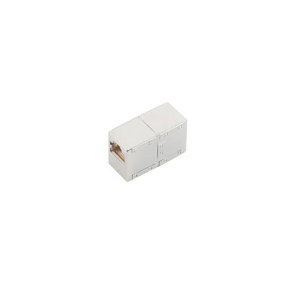 S/CONN CAT 6 Kabelverbinder RJ45-Buchse auf RJ45-Buchse geschirmt Vollmetall Silber