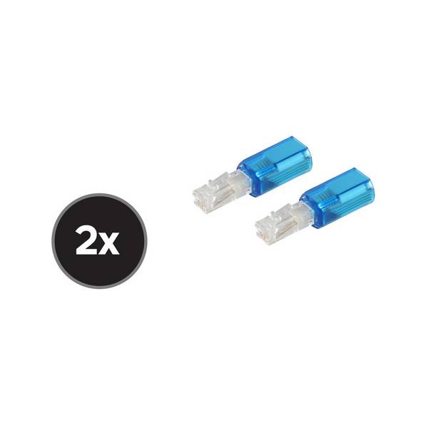 KABELBUDE.EU Twist-Stop Kabelentwirrer Telefonhörerkabel 2er-Set Blau-Transparent