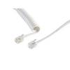 S/CONN Telefonhörer-Spiralkabel RJ10-Stecker auf RJ10-Stecker vergoldet Weiß 2m
