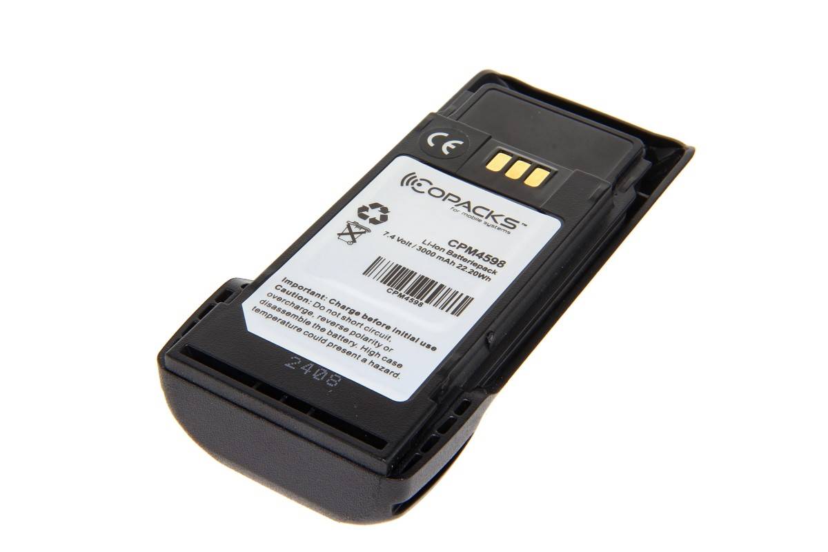 CoPacks Li Ion Akku passend für Motorola R2 Typ PMNN4598A QA09075AA - 7,4 V 3000 mAh 122x54x24 mm-0