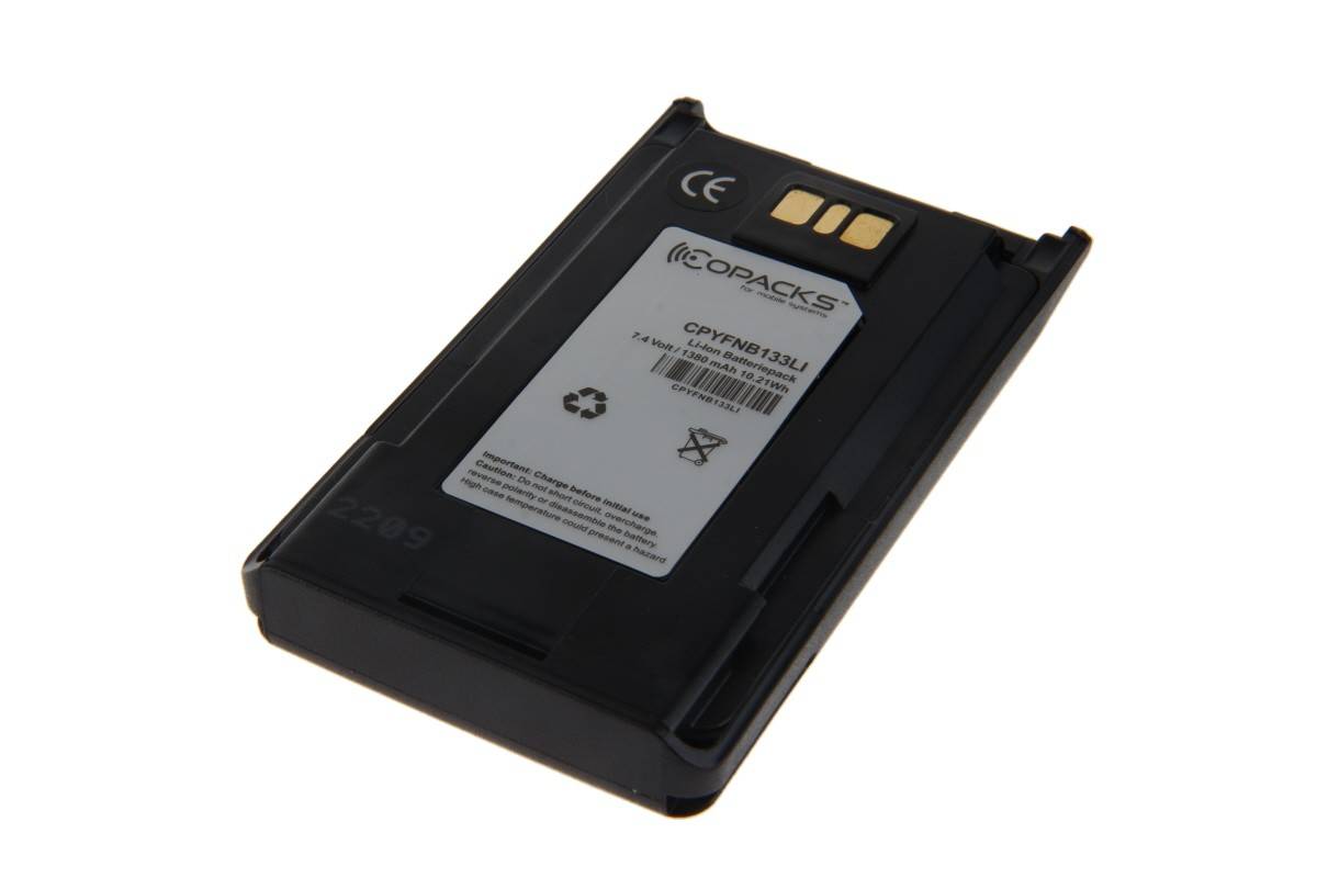 CoPacks Li-Ion Akku passend für Standard Vertex VX260 VX451 VX459 EVX530 FNB-V133Li-UNI - 7,4 V 1380 mAh 101x55,1x15 mm-0