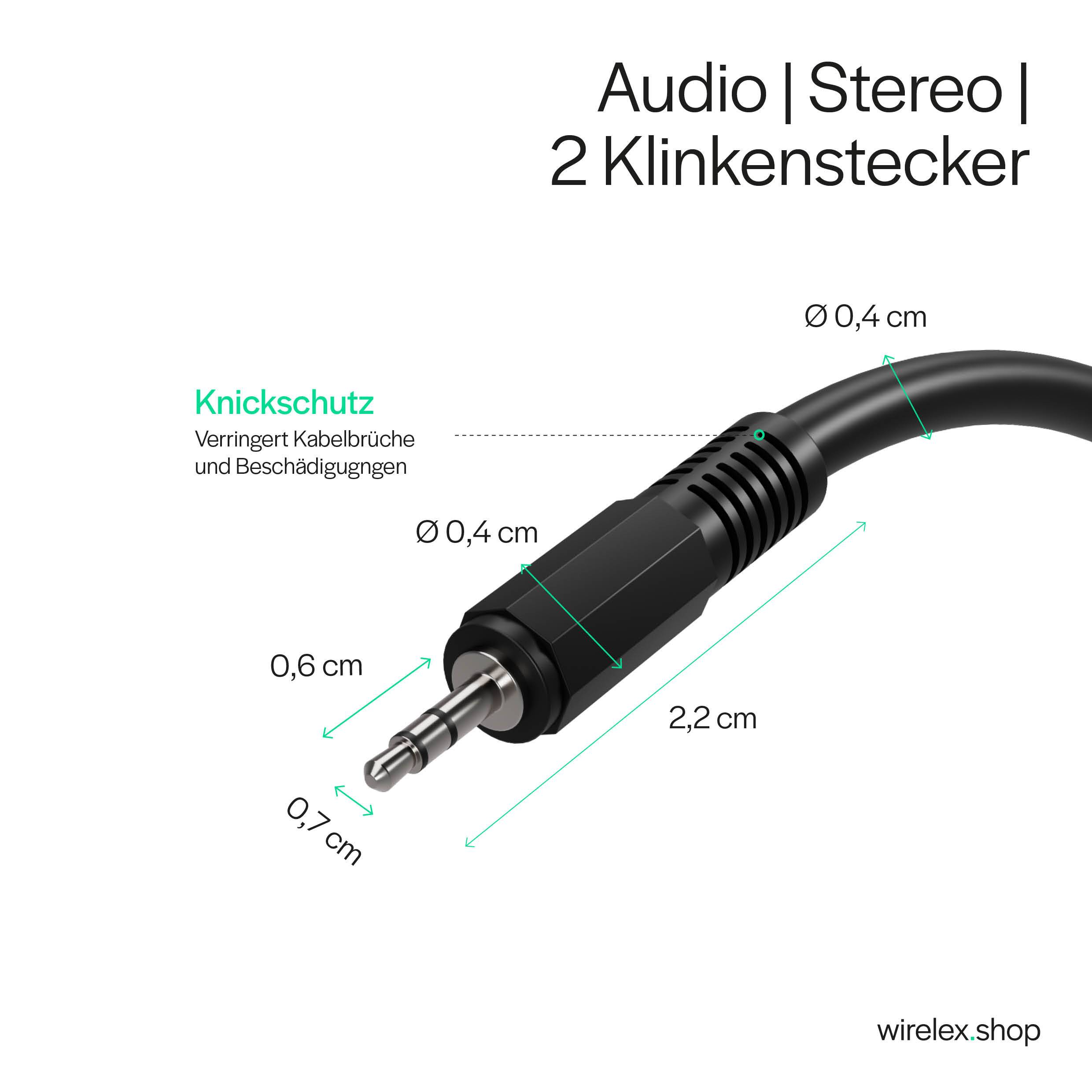 2 Klinkenstecker 3,5mm Stereo, 1,5m-2