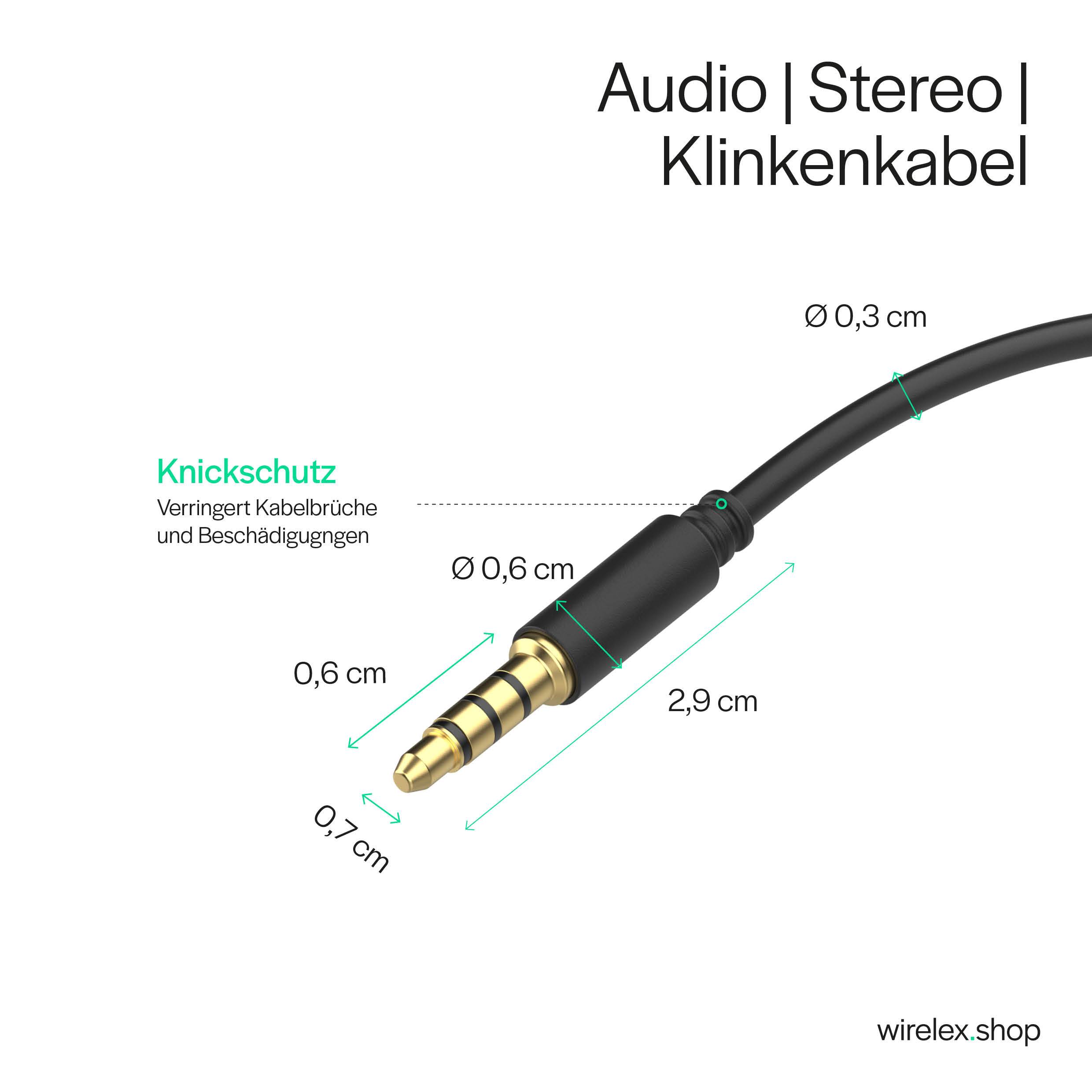 KABELBUDE.EU Klinkenkabel 3,5-mm-Stecker auf 3,5-mm-Stecker 4-polig vergoldet 1,5 m Schwarz-1