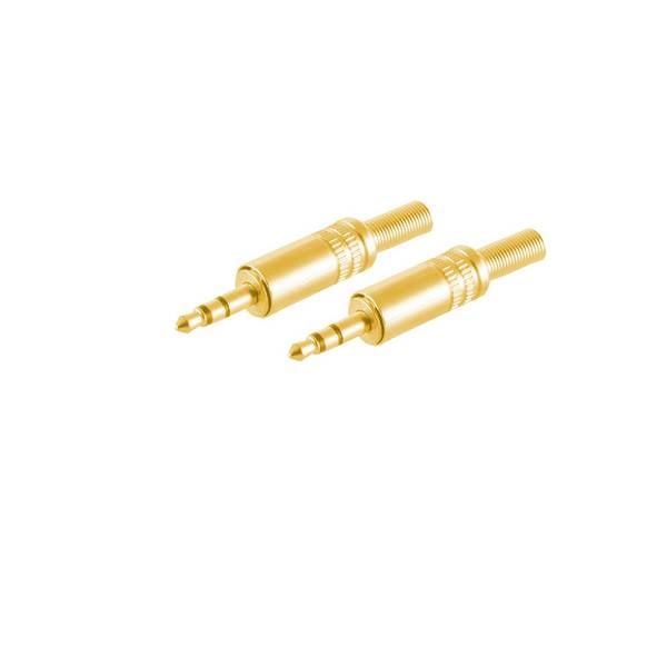 KABELBUDE.EU Klinkenstecker 3,5 mm Stereo Metall vergoldet für Audiokabel - 2er-Set