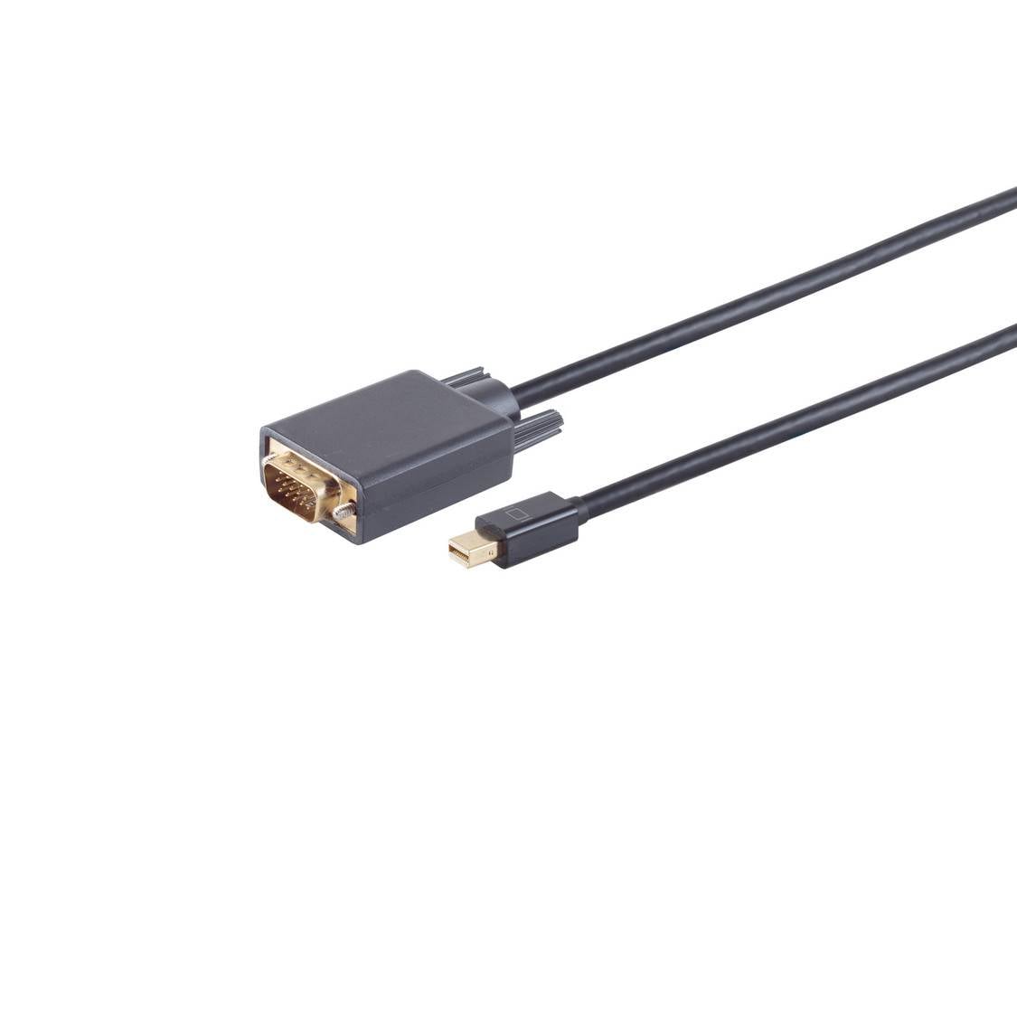 KABELBUDE.EU Mini-DisplayPort-Kabel Mini-DisplayPort-Stecker auf VGA-Stecker 1.2 vergoldet schwarz 1m-0