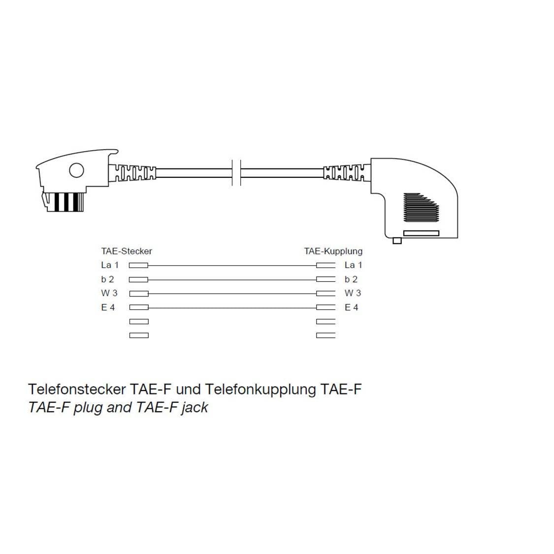 shiverpeaks TAE-F Telefon-Verlängerung TAE-F-Stecker auf TAE-F-Kupplung 4-adrig 10 m Schwarz-1