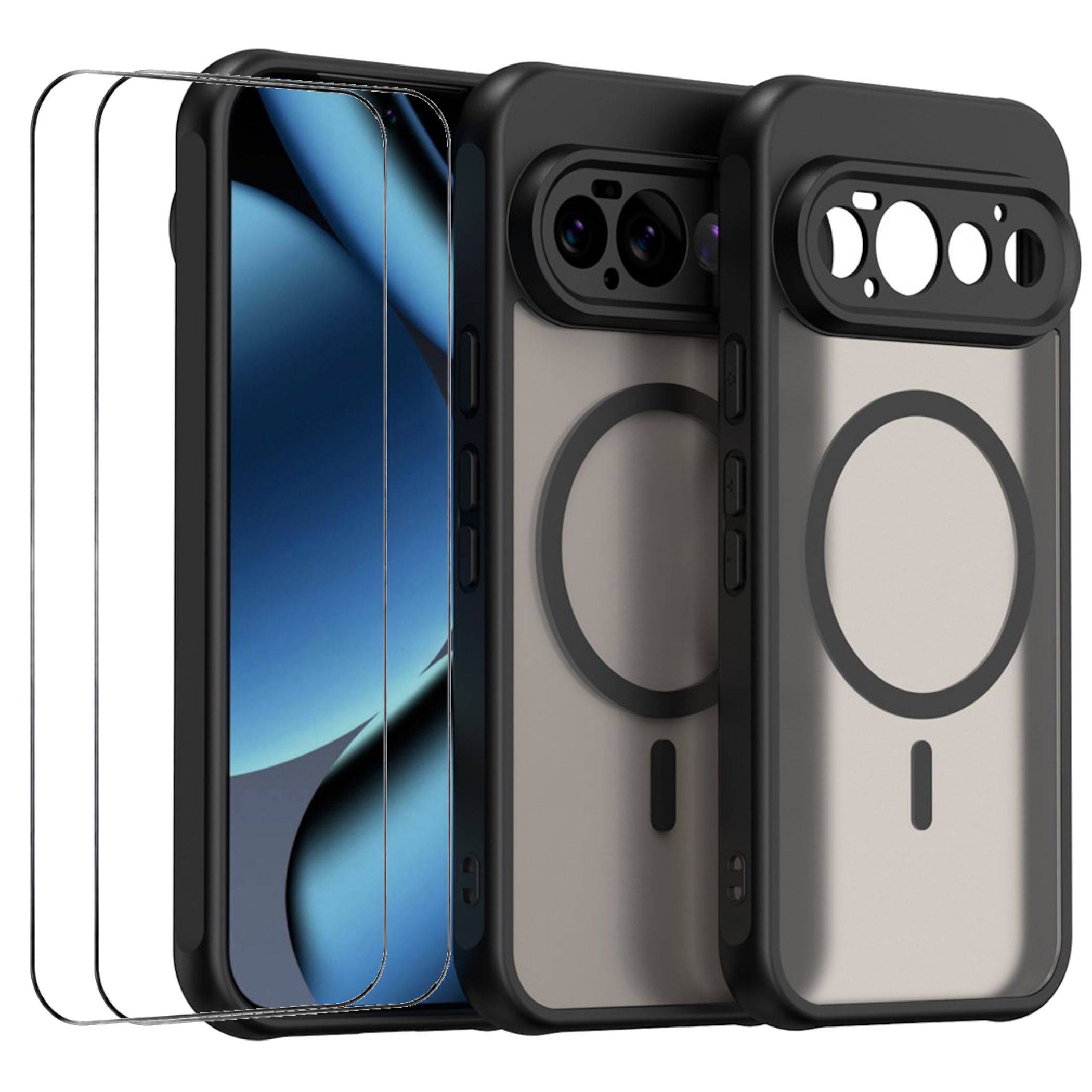 MagSafe Hülle + 2x Schutzglas für Google Pixel 11 Pro Kameraschutz Matt Schwarz-0