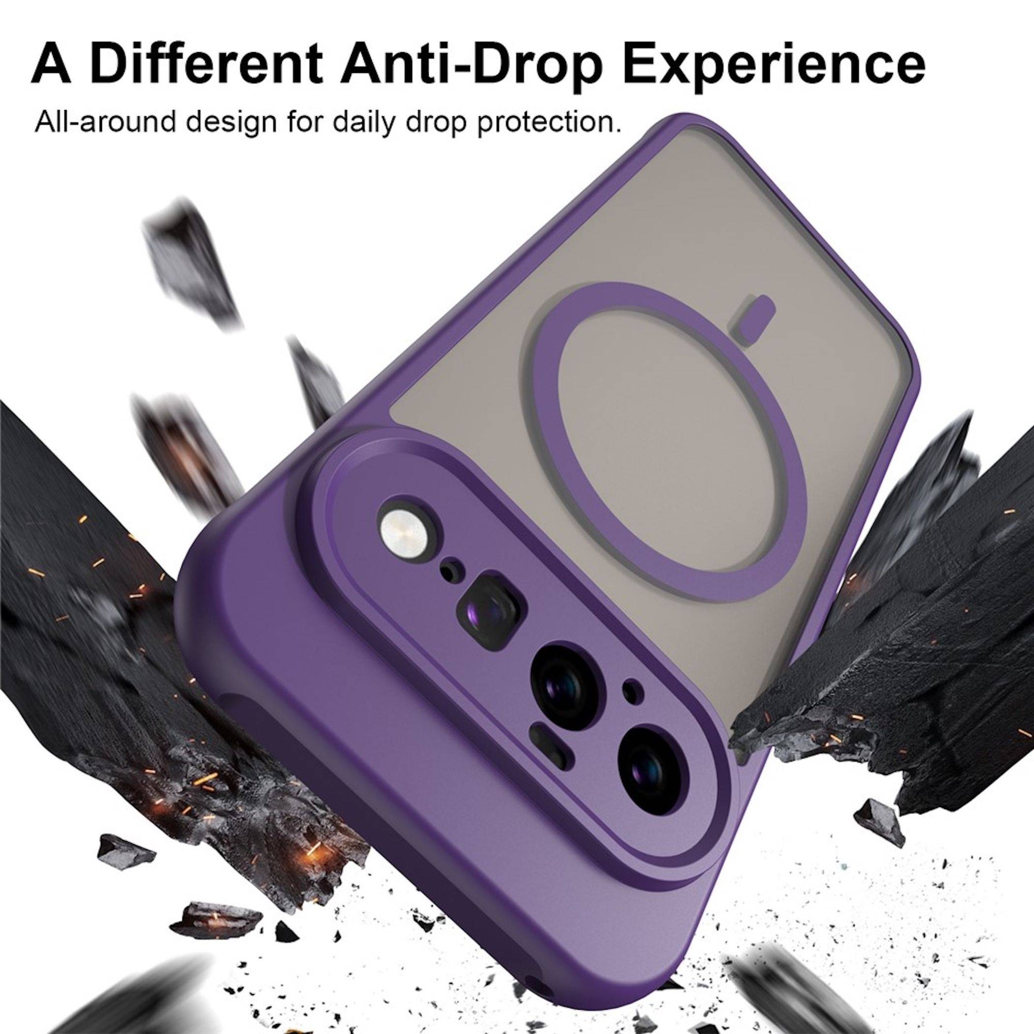 MagSafe Hülle + 2x Schutzglas für Google Pixel 11 Kameraschutz Matt Lila-4