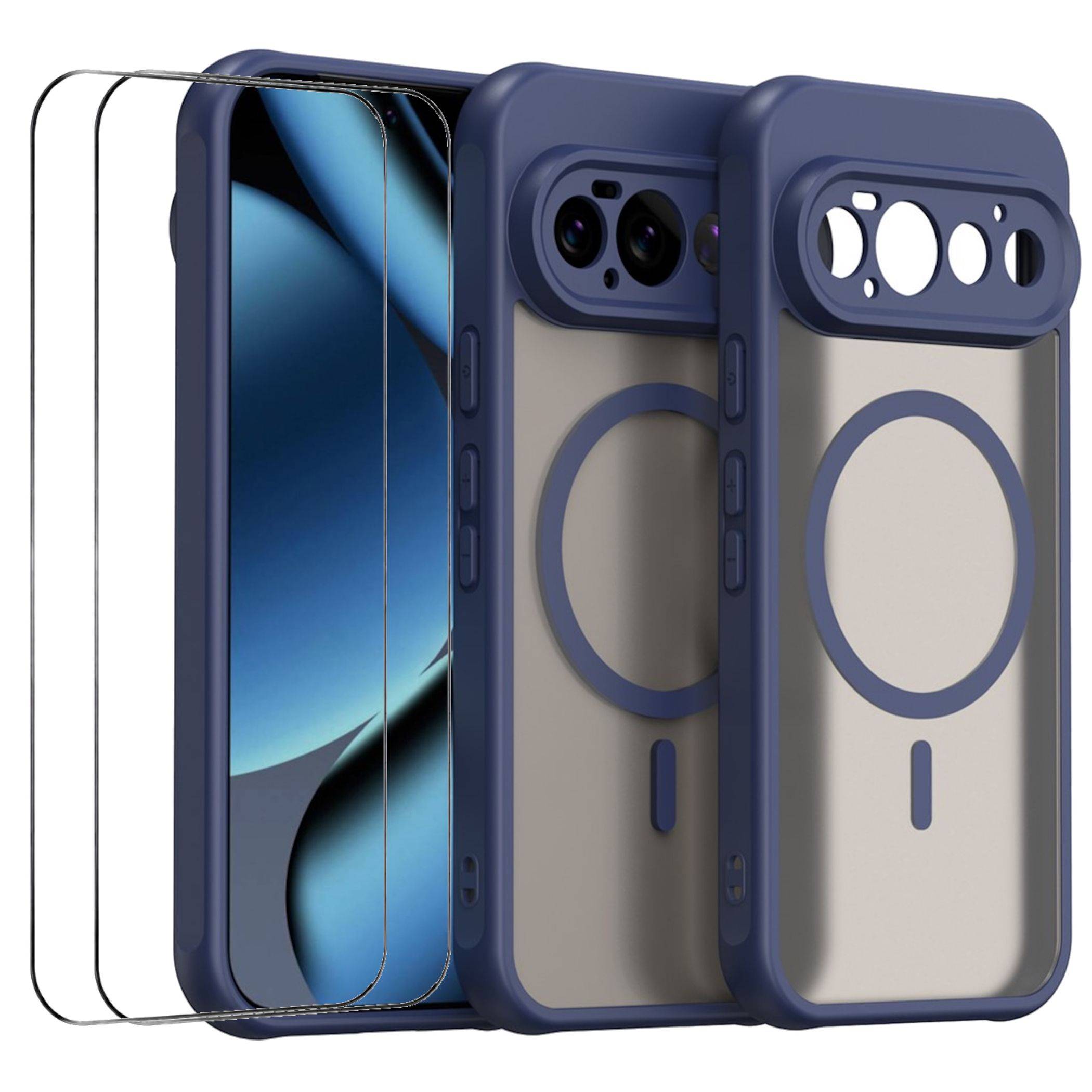 MagSafe Hülle + 2x Schutzglas für Google Pixel 11 Pro Kameraschutz Matt Blau-0