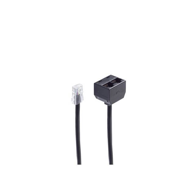 shiverpeaks RJ45-Splitterkabel RJ45-Stecker auf 2x RJ45-Buchse 8/4 1:1 0,15 m Schwarz