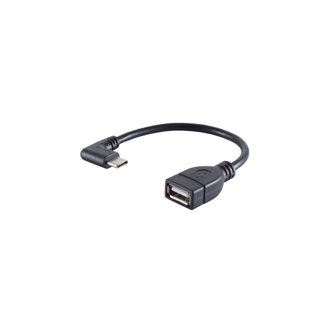shiverpeaks USB-C-Adapter USB-C-Stecker auf USB-A-Buchse USB 2.0 OTG 90° 12 cm Schwarz-0