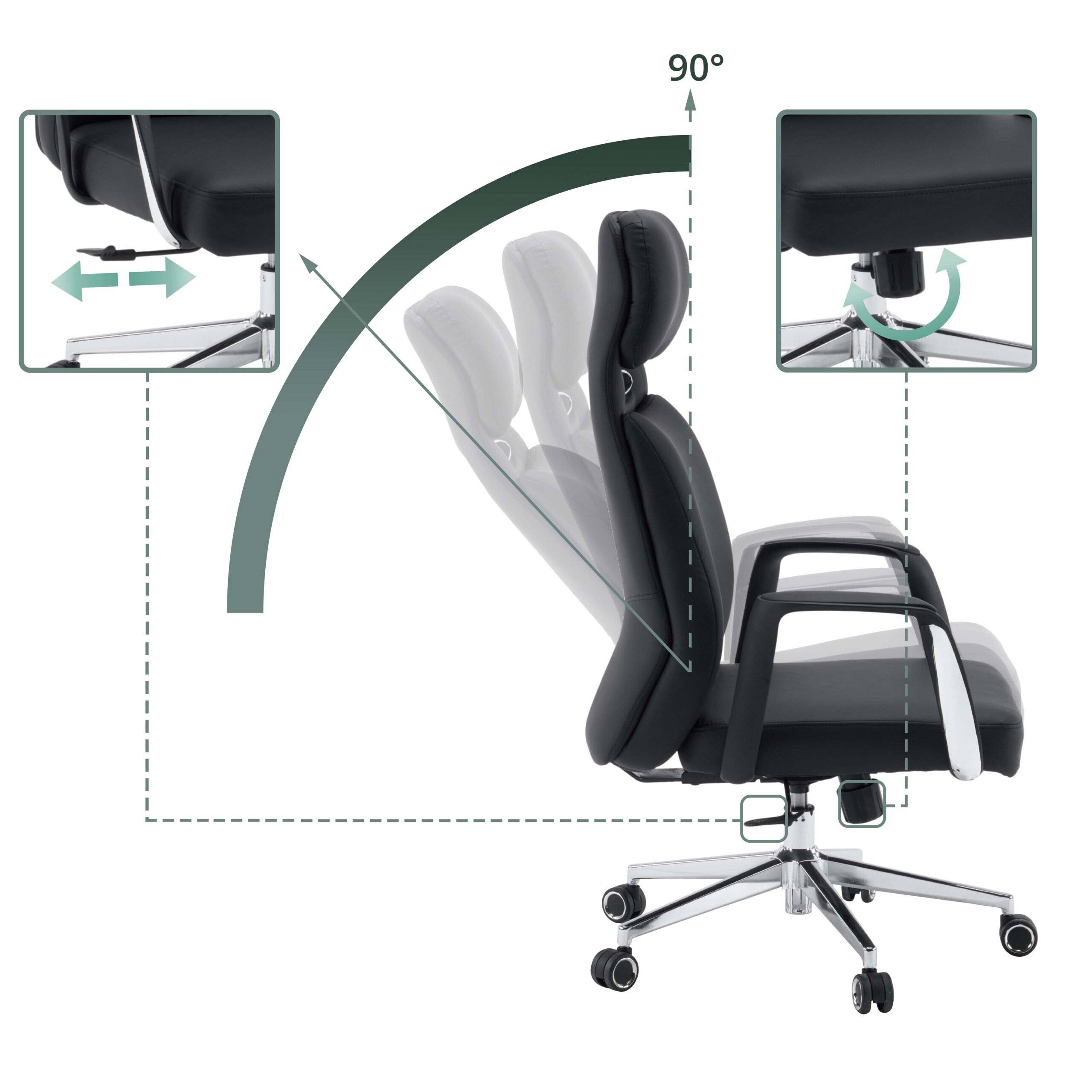 Chefsessel Bürostuhl Velvet Eco Kunstleder schwarz hjh OFFICE-3
