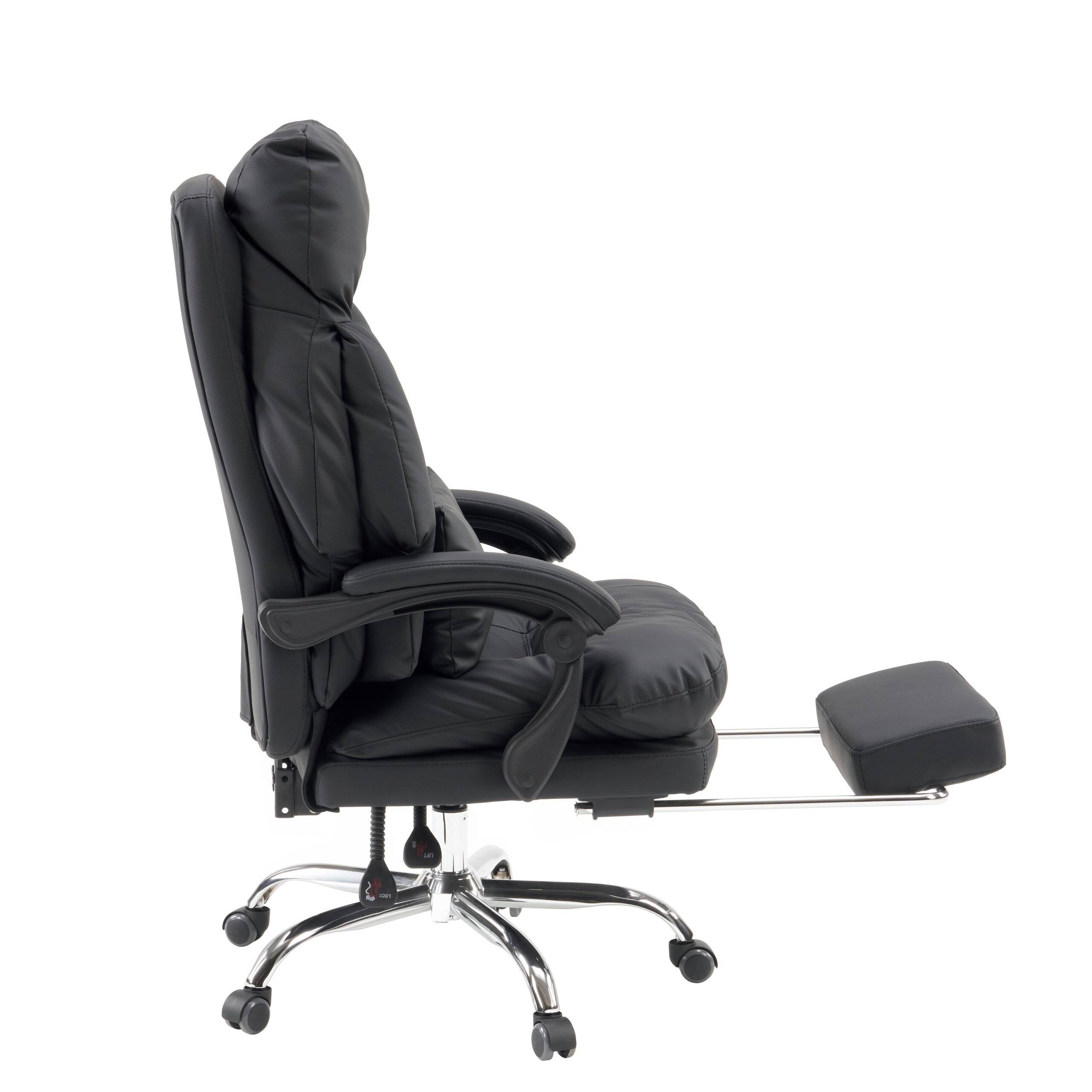 Chefsessel Drehstuhl Relax Legoro mit Fußablage Kunstleder schwarz MyBuero-1