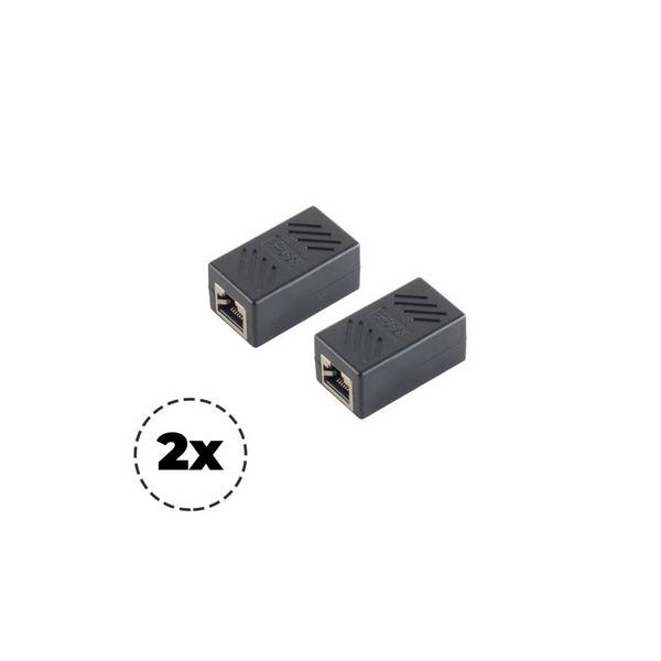 shiverpeaks CAT 6A Kabelverbinder RJ45-Buchse auf RJ45-Buchse vollgeschirmt 2er-Pack Schwarz