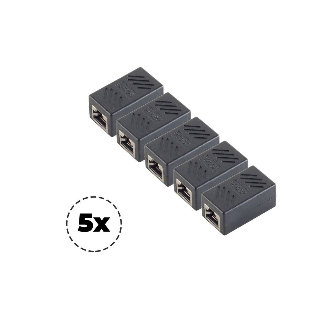 shiverpeaks CAT 6A Kabelverbinder RJ45-Buchse auf RJ45-Buchse vollgeschirmt 5er-Pack Schwarz-0