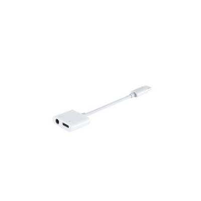 shiverpeaks USB-C-Adapter USB-C-Stecker auf 3,5 mm Klinkenbuchse und USB-C-Buchse 7 cm Weiß-0