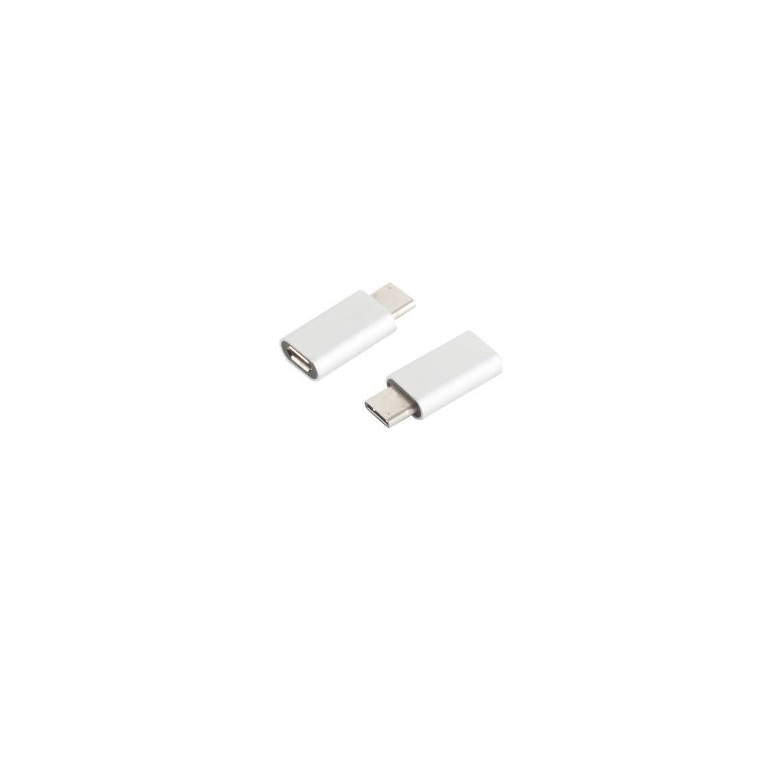 shiverpeaks USB-C-Adapter USB-C-Stecker auf Micro-USB-Buchse USB 2.0 Metall Silber-0