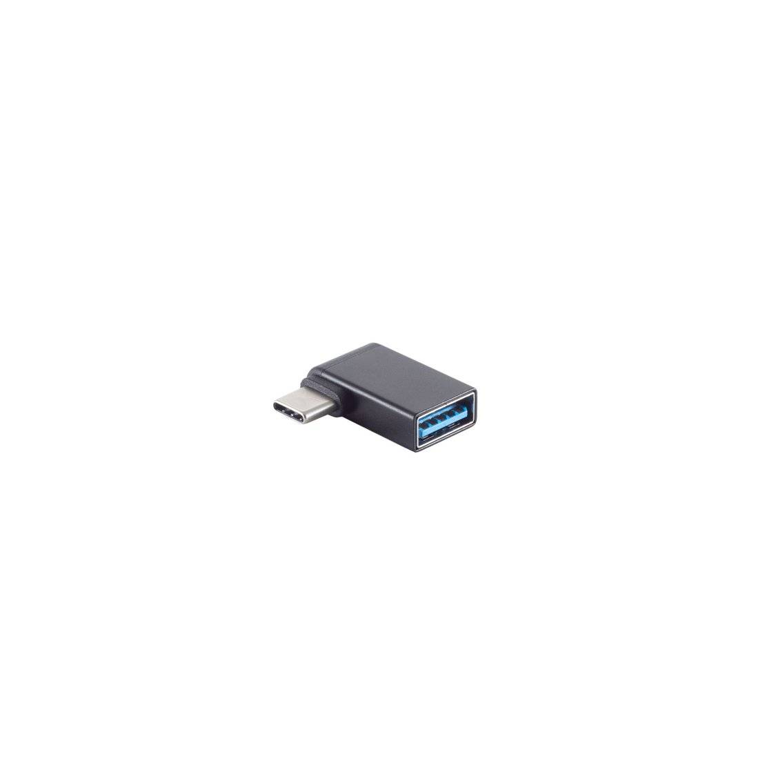 shiverpeaks USB-C-Adapter USB-C-Stecker auf USB-A-Buchse USB 3.0 90° gewinkelt Metall Schwarz-0