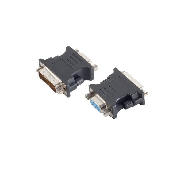 shiverpeaks DVI-VGA-Adapter DVI-A-Stecker 12+5 auf VGA-Buchse Single-Link vernickelt Schwarz