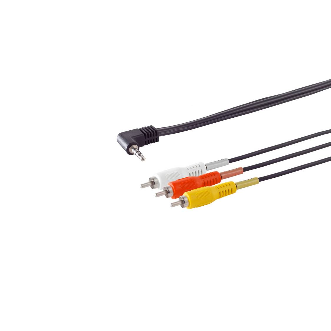 Klinkenstecker 3,5mm 4-pol./ 3 Cinchstecker 1,5m-0