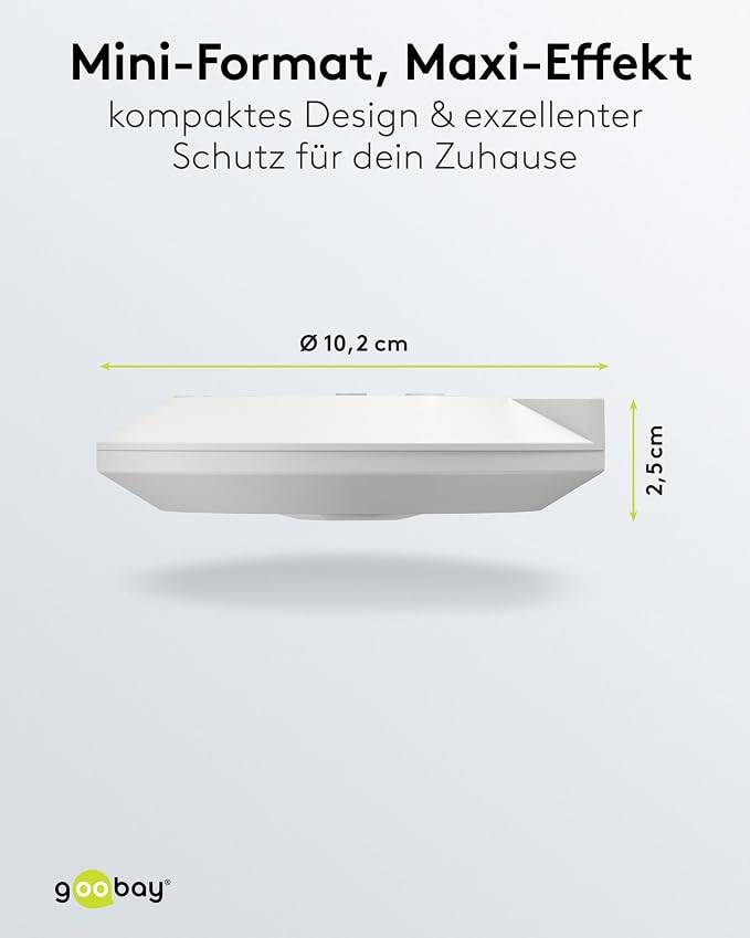 Goobay Bewegungsmelder Slim weiß, 360° PIR-Sensor, 8 m, IP20, LED-geeignet, Aufputz-Deckenmontage-1