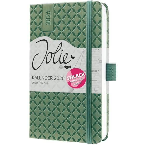 Wochenkalender Jolie ca. A6 Hardcover natural green 2026-0