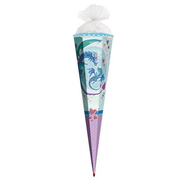 Schultüte Drachenliebe - eckig 85 cm.-1