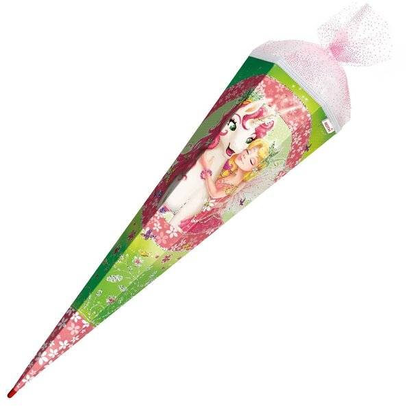 Schultüte Einhornglück - eckig 85 cm Glitzereffekt.