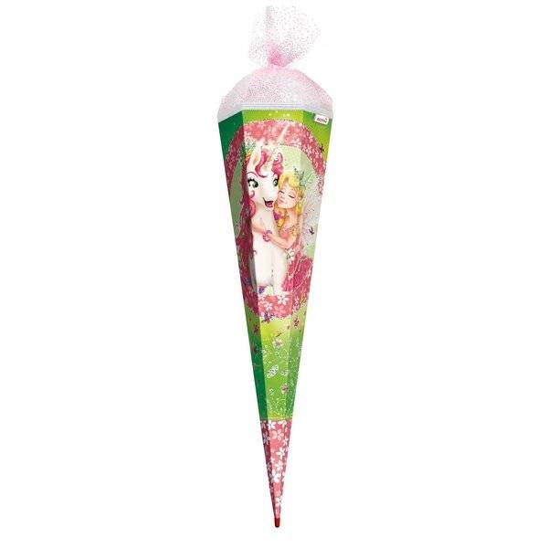 Schultüte Einhornglück - eckig 85 cm Glitzereffekt.-1