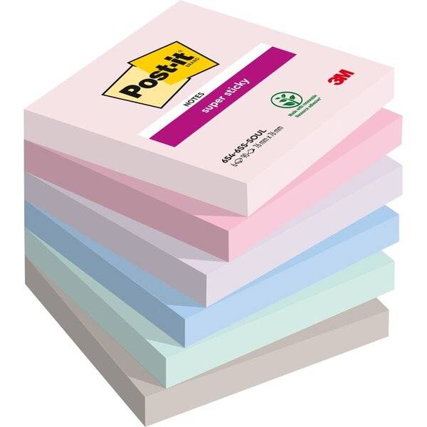 Post-it Haftnotiz 654-6SS-SOUL 76x76mm 90Blatt 6St.-0