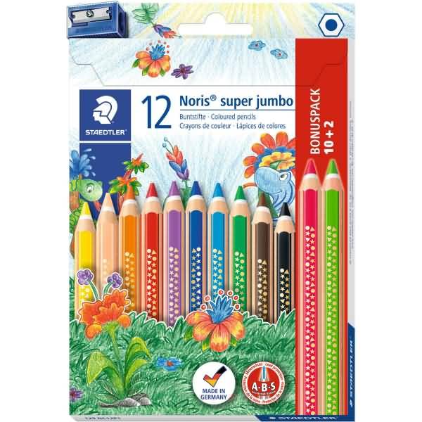 Farbstift Noris super jumbo 6mm VE=10+2 Farben-0