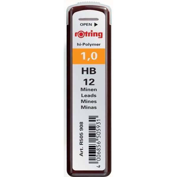 Feinminen hi-polymer 1,0mm HB schwarz VE=12 Stück