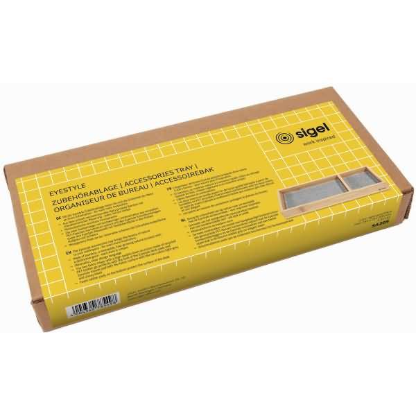 Zubehörablage Bambus 245x25x109mm Textileinleger hellgrau-schwarz