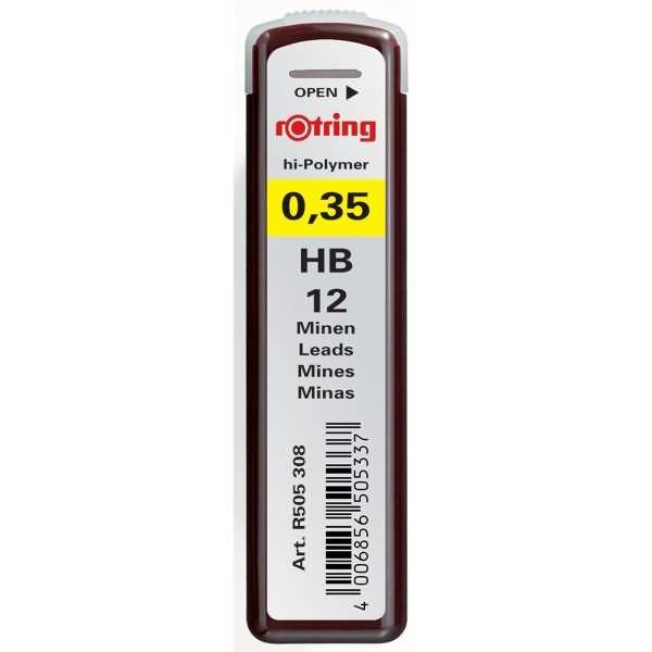 Feinminen hi-polymer 0,35mm HB schwarz VE=12 Stück