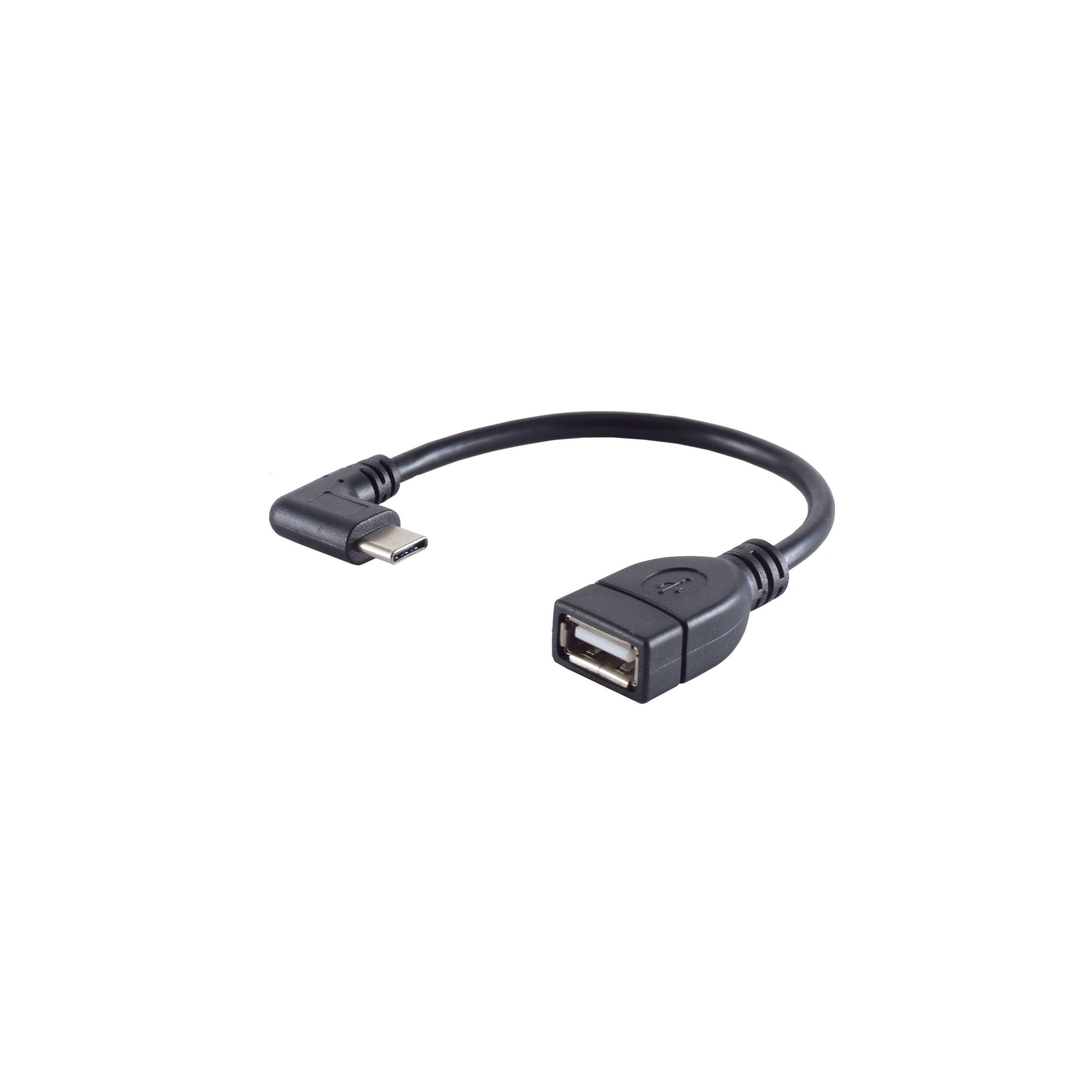 KABELBUDE.EU USB-C-Adapter USB-C-Stecker auf USB-A-Buchse USB 2.0 90° gewinkelt OTG 12 cm-0
