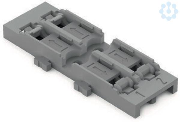 Befestigungsadapter 2-fach 221-2522 für Durchgangsverbinder mit Hebel grau