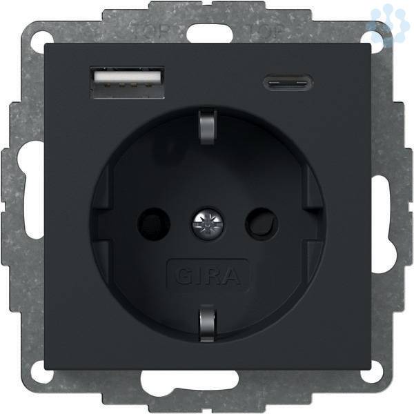 GIRA - 245928 SCHUKO USB-Spannungsversorgung 2f System 55-1