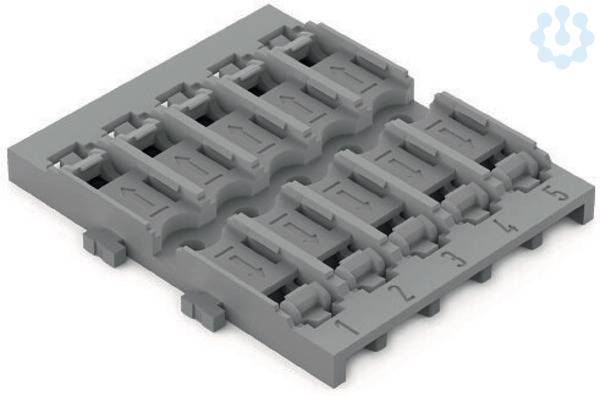 Befestigungsadapter 5-fach 221-2525 für Durchgangsverbinder mit Hebel grau