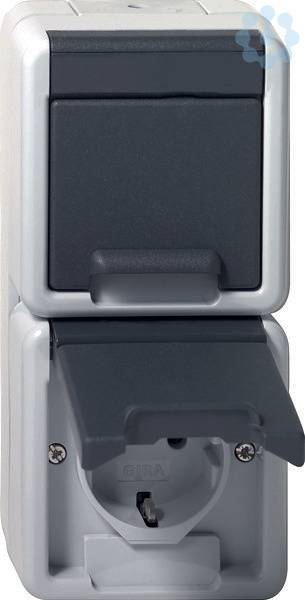 GIRA - 478030 SCHUKO 2f senkr. KD WG AP Gr-1